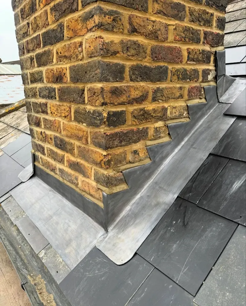Chimney repairs, lead flashing and lead valleys, where most roof leaks start.